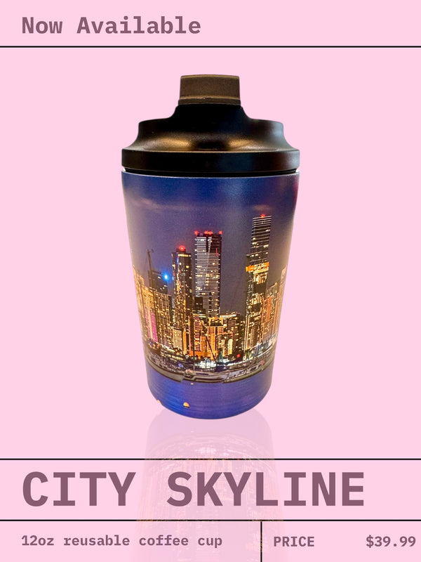 REUSABLE COFFEE CUP - CITY SKYLINE- PRESALE