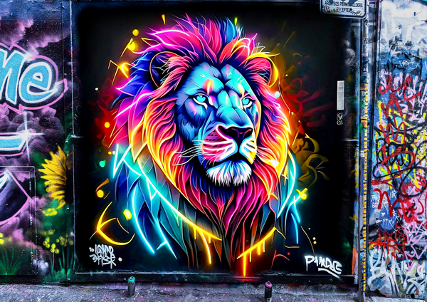 NEON LION - PRINT