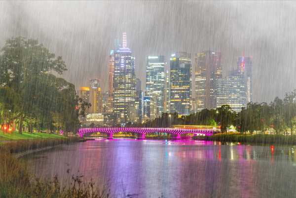 DAY 60 - PINK BRIDGE THROUGH THE RAIN - PRINT